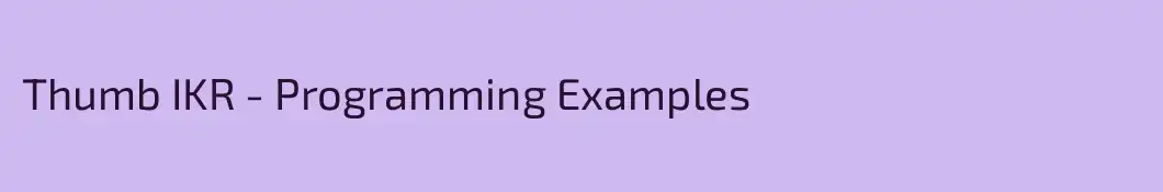 Thumb IKR - Programming Examples